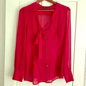 Timeless Anthropologie Red Blouse